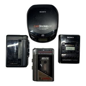 Vintage Sony Walkman Discman Cassette CD Players Radio GE RCA Lot of 4 For Parts